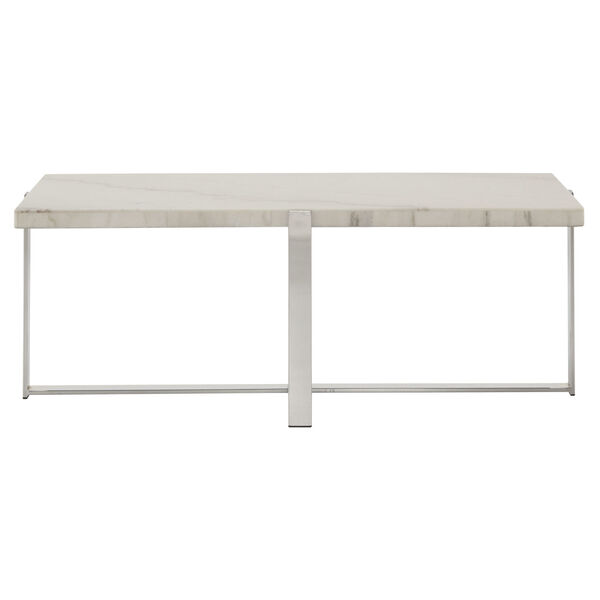 Diana Chrome Marble Top Framed Coffee Table, image 2